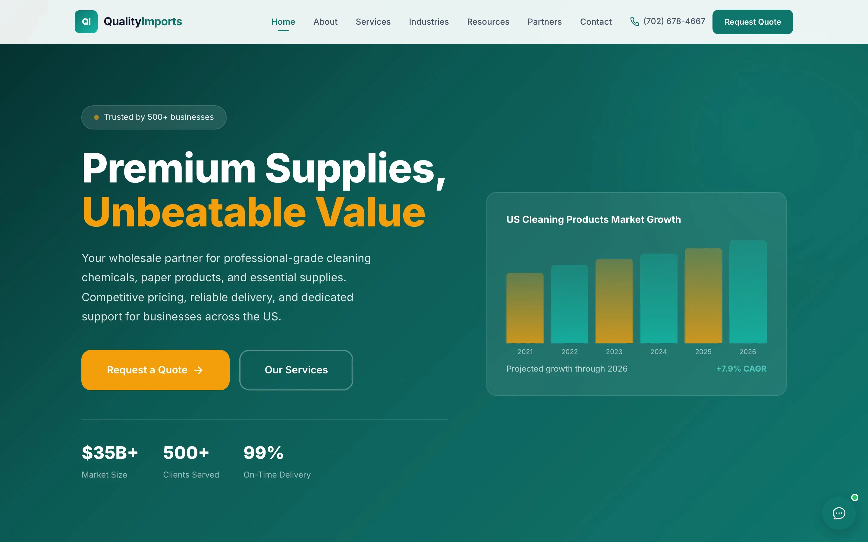 Quality Imports US live-site screenshot